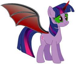 Size: 927x774 | Tagged: safe, artist:eris-dash, part of a series, part of a set, alicorn, pony, series:dark city king, bat wings, corrupted, corrupted twilight sparkle, dark magic, dark twilight, dark twilight sparkle, darklight, darklight sparkle, demon wings, magic, needs more pixels, queen twilight, simple background, solo, sombra eyes, transparent background, wings