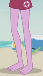 Size: 209x370 | Tagged: safe, screencap, baewatch, better together, blue crushed, equestria girls, barefoot, beach, cropped, feet, female, legs, pictures of legs, solo