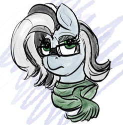 Size: 375x380 | Tagged: safe, artist:huffylime, oc, pegasus, pony, clothes, glasses, scarf