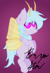 Size: 737x1080 | Tagged: safe, artist:brightstarclick, oc, oc only, oc:lavender blossom, moth, mothpony, original species