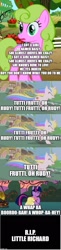 Size: 500x2040 | Tagged: safe, derpibooru import, edit, edited screencap, screencap, daisy, flower wishes, holly dash, twilight sparkle, comic, in memoriam, little richard, rest in peace, screencap comic, song reference, tutti frutti