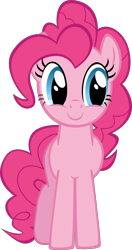 Size: 6083x11563 | Tagged: safe, artist:mrkat7214, derpibooru import, pinkie pie, earth pony, pony, daring don't, absurd resolution, c:, cute, diapinkes, looking at something, simple background, smiling, solo, standing, transparent background, vector