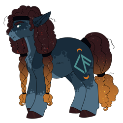 Size: 1280x1280 | Tagged: safe, artist:catstelllation, oc, oc only, oc:odin, earth pony, pony, coat markings, ethereal mane, male, offspring, parent:princess luna, parent:rockhoof, simple background, solo, stallion, transparent background