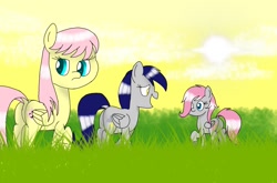 Size: 1088x720 | Tagged: safe, artist:crystal wishes, edit, oc, oc:cute wing, oc:iree heaven, oc:stormlight, pegasus, pony, female, forest background, mare, solo