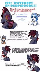 Size: 2480x4508 | Tagged: safe, artist:movieskywalker, derpibooru exclusive, oc, oc only, oc:shamal, oc:skywalk shadow, oc:venir winter, cyborg, earth pony, pony, unicorn, chocolate, clothes, cyborg pony, earth pony oc, female, food, goggles, horn, male, open mouth, simple background, smiley face, smiling, smiling at you, unicorn oc, uniform, wearing human clothes, white background