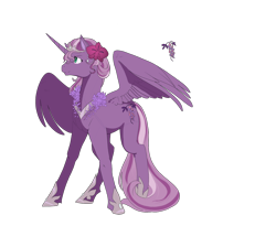 Size: 1280x1048 | Tagged: safe, artist:t3ssrina, wysteria, alicorn, g3, alicornified, cutie mark, race swap, simple background, solo, transparent background