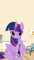 Size: 576x1024 | Tagged: safe, derpibooru import, twilight sparkle, twilight sparkle (alicorn), alicorn, cardiophilia, listening, medical saddlebag, stethoscope