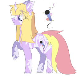 Size: 2500x2500 | Tagged: safe, artist:bublebee123, oc, oc only, oc:stardust serenade, pony, unicorn, coat markings, curved horn, female, horn, icey-verse, magical lesbian spawn, mare, multicolored hair, offspring, parent:fuchsia blush, parent:lavender lace, parents:fuchsiavender, raised hoof, simple background, solo, transparent background