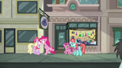 Size: 1920x1080 | Tagged: safe, derpibooru import, screencap, bruce mane, luckette, pinkie pie, ruby pinch, strawberry ice, earth pony, pony, the gift of the maud pie, angry, bipedal, female, filly