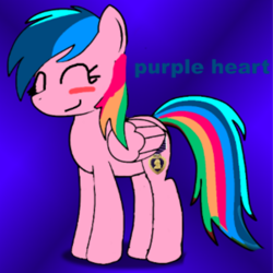 Size: 894x894 | Tagged: safe, oc, oc:purple heart, pegasus, pony oc, purple heart