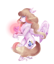 Size: 908x1088 | Tagged: safe, artist:angelic-shield, oc, oc:angelic shield, pegasus, blood, crying, cutie mark, female, heart, mare, pegasus oc, shading practice, solo, wings