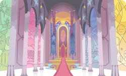 Size: 954x572 | Tagged: safe, background, carpet, gameloft, indoors, no pony, stained glass, throne, throne room