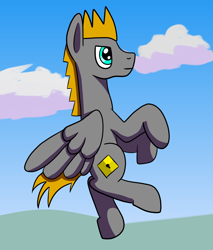 Size: 1744x2048 | Tagged: safe, artist:platinumdrop, oc, oc only, oc:platinumdrop, pegasus, flying, male, solo, stallion