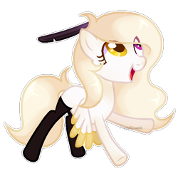 Size: 644x617 | Tagged: safe, artist:poppyglowest, artist:shiibases, oc, oc only, oc:mrochina, pegasus, pony, base used, clothes, female, mare, simple background, socks, solo, transparent background