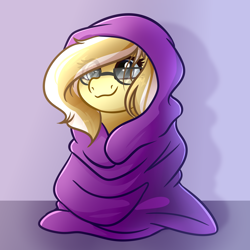 Size: 4000x4000 | Tagged: safe, artist:witchtaunter, oc, oc:ivoryquest, pegasus, pony, blanket, blanket burrito, glasses, solo