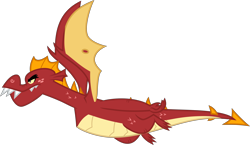 Size: 6899x4000 | Tagged: safe, artist:melisareb, garble, dragon, gauntlet of fire, .svg available, absurd resolution, badass, flying, freckles, inkscape, male, simple background, solo, transparent background, vector