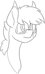 Size: 1495x2420 | Tagged: safe, artist:skylarpalette, oc, oc only, oc:tainted metal, pegasus, big ears, fluffy, glasses, male, messy mane, pegasus oc, scar, simple background, sketch, stallion, transparent background, wings