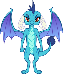 Size: 3494x4095 | Tagged: safe, artist:kmlp, editor:princessember2019, princess ember, dragon, celestial advice, fist, looking at you, smiling, solo