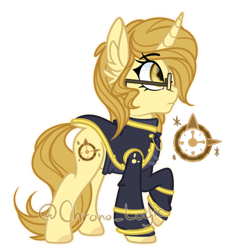 Size: 437x469 | Tagged: safe, artist:chrono_logic, oc, oc only, oc:chronologic disorder, unicorn, clothes, female, glasses, long ears, mare, robe, simple background, solo, sweater, time, transparent background, wizard