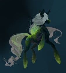 Size: 1964x2160 | Tagged: safe, artist:yanisfucker, oc, oc only, pony, unicorn, abstract background, long hair, solo