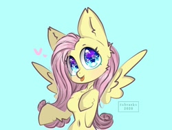 Size: 1482x1120 | Tagged: useless source url, safe, artist:tubrasko, derpibooru import, fluttershy, pegasus, pony, semi-anthro, belly button, female, heart, looking at you, mare, simple background, tongue out