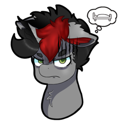 Size: 512x512 | Tagged: safe, artist:mythos art, oc, oc only, oc:cinder smith, dracony, dragon, hybrid, pony, bed, chibi, commission, digital art, emoji, emote, emotes, male, simple background, solo, sticker, telegram sticker, transparent background