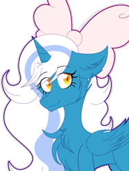 Size: 2400x3200 | Tagged: safe, artist:fxll9w, oc, oc:fleurbelle, alicorn, adorabelle, alicorn oc, bow, cheek fluff, chest fluff, cute, ear fluff, female, golden eyes, hair bow, happy, mare, simple background, smiling, transparent background