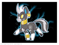 Size: 1700x1300 | Tagged: safe, artist:heir-of-rick, zecora, zebra, alternate color sheme, blitzle, pokefied, pokémon, solo, species swap