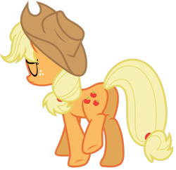 Size: 1280x1239 | Tagged: safe, artist:estories, derpibooru import, applejack, earth pony, pony, simple background, solo, transparent background, vector