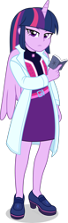 Size: 1387x4500 | Tagged: safe, artist:limedazzle, derpibooru import, twilight sparkle, equestria girls, clothes, horn, looking at you, simple background, skirt, solo, transparent background, unamused, wings