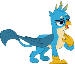 Size: 3561x3000 | Tagged: safe, artist:cloudyglow, gallus, griffon, uprooted, .ai available, chest fluff, high res, male, open mouth, simple background, solo, transparent background, vector