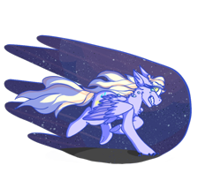 Size: 1000x850 | Tagged: safe, artist:uwus, oc, oc only, oc:cloud streak, pegasus, pony, chest fluff, constricted pupils, crying, fly away dumbass, folded wings, gritted teeth, night, pinned ears, running, running away, shading, simple background, sky, solo, stars, terrified, transparent background, wings