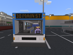 Size: 2048x1536 | Tagged: safe, artist:topsangtheman, cloud kicker, topsangtheman's minecraft server, bus, game screencap, minecraft