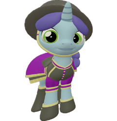 Size: 693x720 | Tagged: safe, artist:topsangtheman, spring rain, pony, unicorn, 3d, clothes, hat, looking at you, simple background, solo, source filmmaker, transparent background, uniform