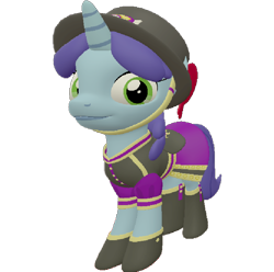 Size: 726x720 | Tagged: safe, artist:topsangtheman, spring rain, pony, unicorn, 3d, clothes, hat, looking at you, simple background, solo, source filmmaker, staring into your soul, transparent background, uniform