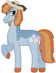 Size: 1154x1501 | Tagged: safe, artist:kindheart525, oc, oc:blue velvet, earth pony, auraverse, hat, offspring, parent:burnt oak, parent:coloratura, parents:coloroak