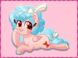 Size: 2000x1500 | Tagged: safe, alternate version, artist:fannytastical, cozy glow, pegasus, pony, cozybetes, cute, female, filly, foal, heart eyes, merchandise, preorder, prone, smiling, solo, wingding eyes