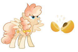 Size: 1024x686 | Tagged: safe, artist:sapphiretwinkle, oc, oc:peach melba, pegasus, pony, female, mare, simple background, solo, transparent background, two toned wings, wings