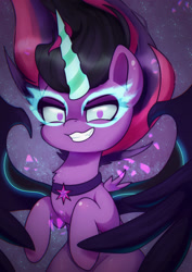 Size: 2150x3035 | Tagged: safe, artist:inaba_hitomi, derpibooru import, midnight sparkle, sci-twi, twilight sparkle, pony, equestria girls, friendship games, chest fluff, equestria girls ponified, female, high res, looking at you, mare, pixiv, ponified, smiling, solo