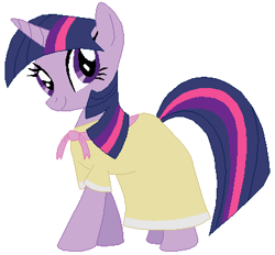 Size: 390x362 | Tagged: safe, artist:hubfanlover678, artist:selenaede, derpibooru import, twilight sparkle, unicorn twilight, pony, unicorn, base used, birthday dress, clothes, dress, simple background, solo, white background