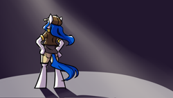 Size: 3840x2160 | Tagged: safe, artist:spheedc, oc, oc only, oc:light chaser, earth pony, semi-anthro, bipedal, clothes, digital art, female, mare, simple background, solo, spotlight, windswept mane