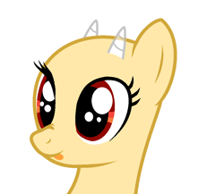 Size: 1005x874 | Tagged: safe, artist:lazuli, oc, oc only, pony, :p, bald, base, bust, eyelashes, horns, solo, tongue out