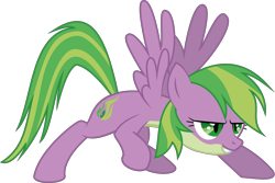 Size: 6796x4533 | Tagged: safe, artist:shadowdashthebat, spike, pegasus, pony, absurd resolution, ponified, ponified spike, simple background, solo, species swap, transparent background, vector