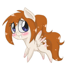 Size: 900x900 | Tagged: safe, artist:askponybrandenburg, pegasus, pony, blushing, brandenburg, female, grin, hetalia, mare, ponified, simple background, smiling, solo, white background