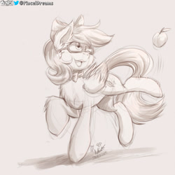 Size: 1170x1170 | Tagged: safe, artist:viejillox64art, oc, oc:peach tart, pegasus, pony, monochrome, solo