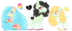 Size: 1280x562 | Tagged: safe, artist:kurosawakuro, oc, oc:blue pineapple, oc:caramel pie, oc:golden apple, earth pony, pony, base used, deer tail, female, magical lesbian spawn, male, mare, multicolored hooves, offspring, parent:applejack, parent:coloratura, parents:rarajack, simple background, stallion, tongue out, transparent background