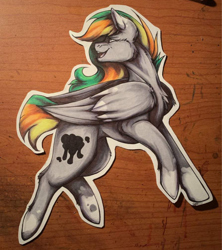 Size: 804x904 | Tagged: safe, artist:zsigm0nd, oc, oc:odd inks, pegasus, pony, female, mare, photo, solo, traditional art