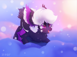 Size: 3220x2380 | Tagged: safe, artist:deathpatty, oc, bat pony, original species, pony, snow, winter