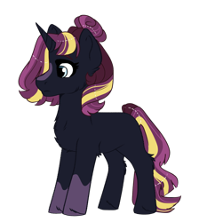 Size: 744x799 | Tagged: safe, artist:spectrumnightyt, oc, oc:black magic, pony, unicorn, female, mare, offspring, parent:starlight glimmer, parent:sunburst, parents:starburst, simple background, solo, transparent background