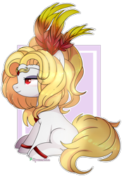 Size: 2800x3968 | Tagged: safe, artist:2pandita, oc, oc only, earth pony, pony, feather, female, mare, simple background, solo, transparent background